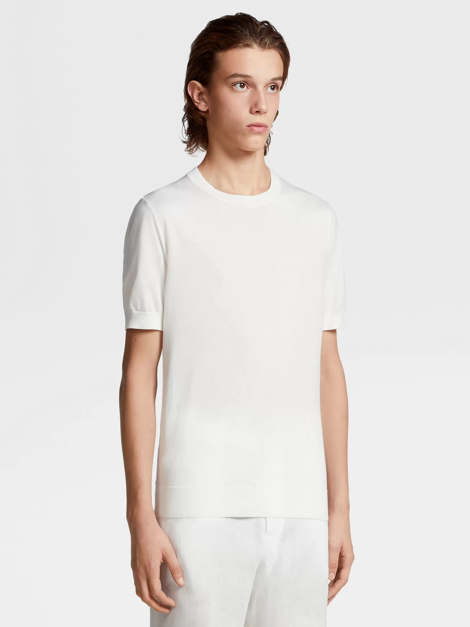 ZEGNA T-Shirts | Sweaters<Premium Cotton T-shirt White