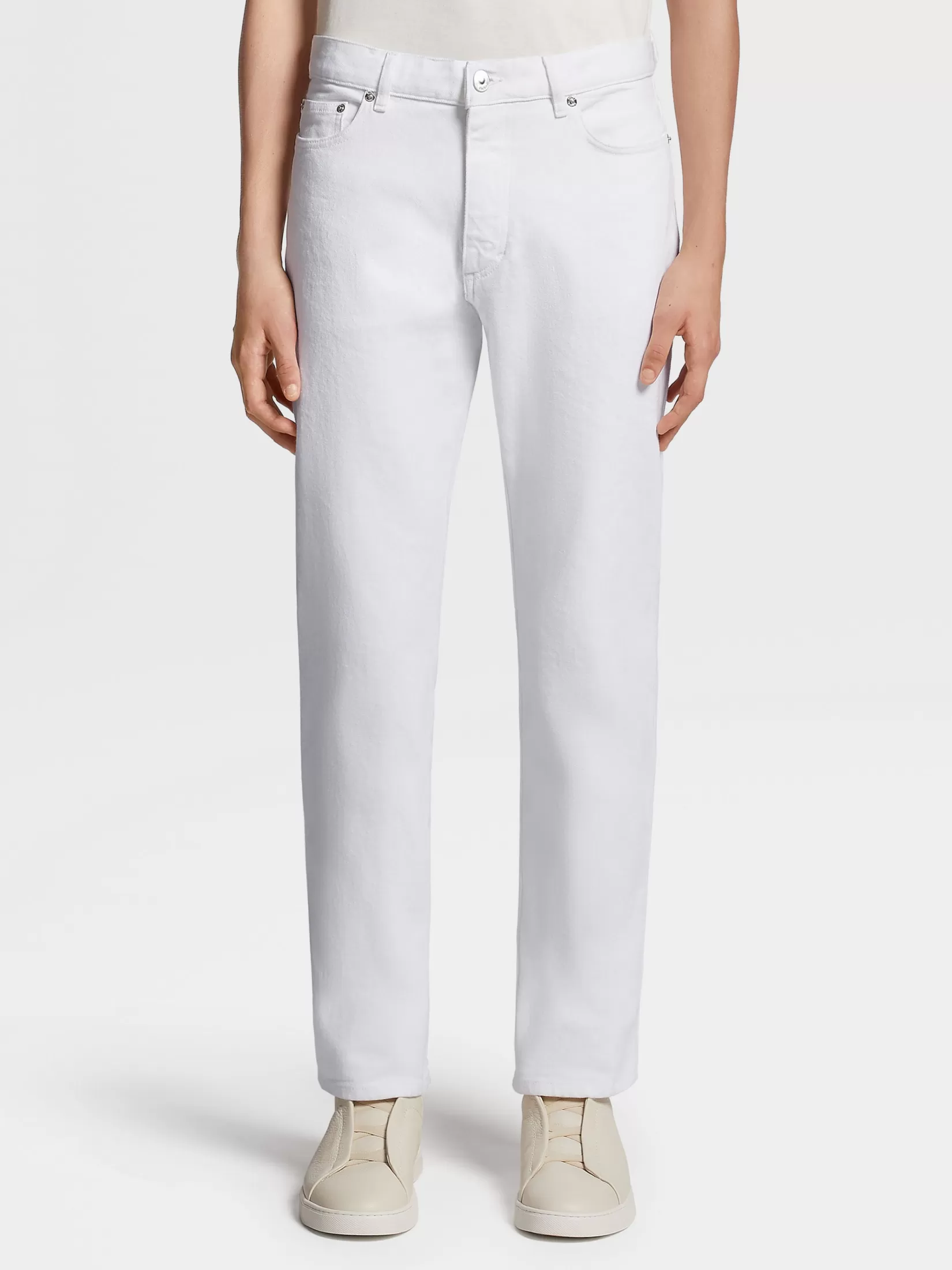 ZEGNA Jeans<Rinse-washed Cotton Roccia Jeans White