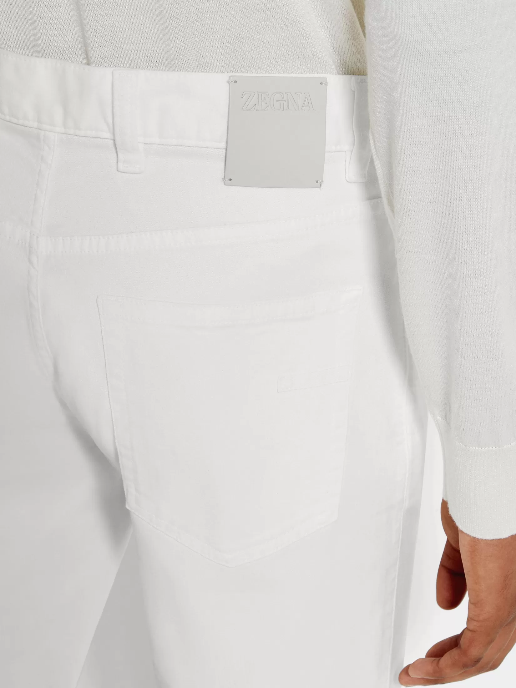 ZEGNA Jeans<Stretch Cotton Roccia Jeans White