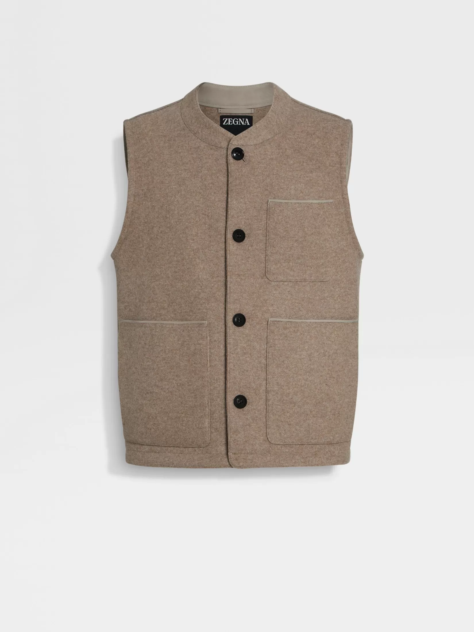 ZEGNA Jackets And Coats<Wool and Cashmere Blend Vest LightTaupe